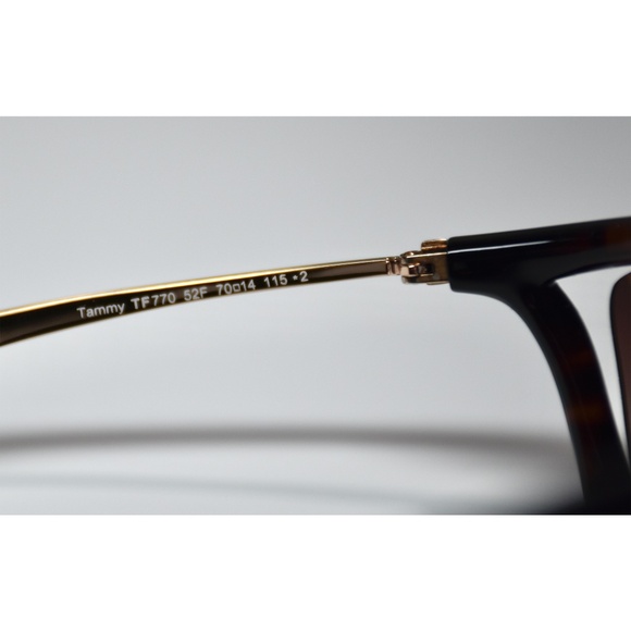 TOM FORD TAMMY TF770 52F DARK HAVANA/GOLD GRADIENT BROWN CAT EYE SUNGLASSES.70mm main image 5